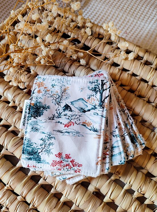 Lot de 6 lingettes lavables – Jardin d'Orient